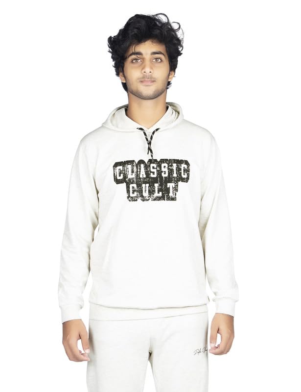 Palm Island Men's Stylish Regular Fit Chest Print Hoodie Sweatshirt