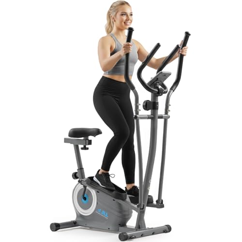 JLL 2-in-1 Seated Elliptical Bike, Compact Cardio Elliptical Machine for Home Gym Workouts, Bluetooth App, Adjustable Seat, 8-Level Magnetic Resistance,11 lb Flywheel