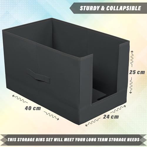 Image of Kuber Industries Pack of 4 Storage Organizer | Non-Woven Shirt Stacker | Foldable Wardrobe Organizer for Clothes | T-Shirts Organiser for Wardrobe | Black