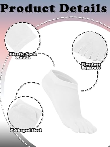 Image of Bencailor 6 /12 /32Pairs Women Toe Socks Five Toe Cotton Socks Ankle Sock with Toes Separated for Women Men Athletic Running