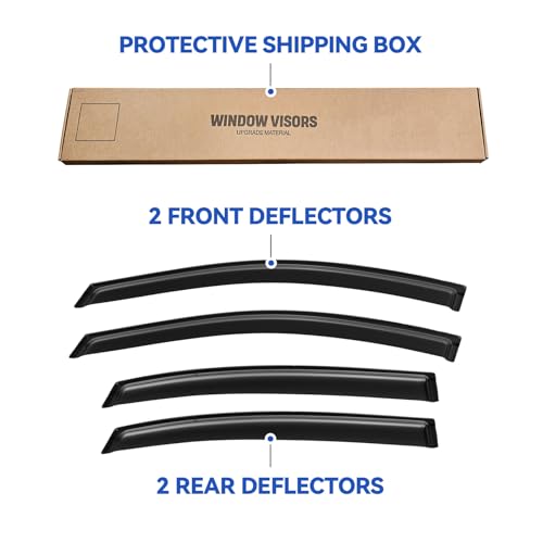 Image of Window Visors Rain Guards for 2006-2013 Chevy Impala, Out-Channel Window Vent Wind Deflectors Visors Shades for 2014-2016 Impala Limited