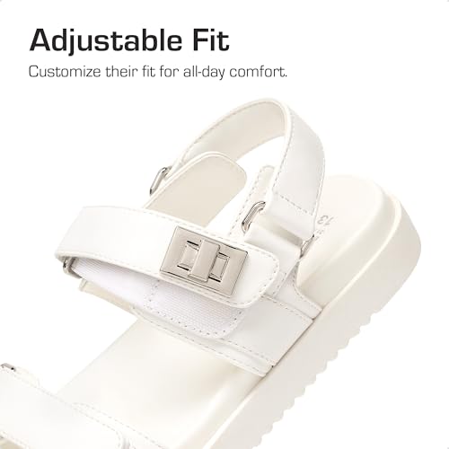 Image of DREAM PAIRS Girls Sandals Casual Open Toe Two Adjustable Strapped Sandals with Hook and Loop for Little Kid /Big Kid