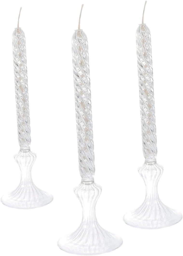 Levemolo 3pcs Vintage Glass Candle Oil Lamp Rustic Kerosene Lamp for Night Indoor Decorative Oil