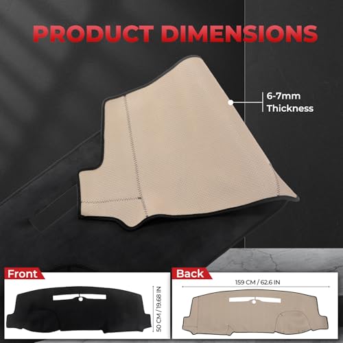 ACLONG Dashboard Cover Mat Fit for Chevrolet Silverado GMC Sierra 1500 2014–2018, 2500HD/3500HD 2015-2019 Flannel Non-Slip Dash Cover, Anti-Glare Sunshade UV Resistant Dashboard Protector Mat Pad by ACLONG - Used condition - Image 8