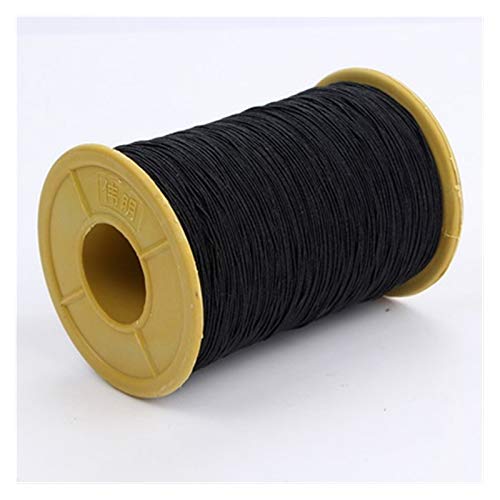 HLWJ 0.5mm Width Elastic Cords Ultrafine Line Rubber Band for Underwear Sewing Accessory Jewelry Bracelets Beads DIY Craft Supply (Color : Black)