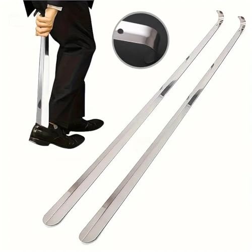 Chausse-pied extra long 52cm en acier inoxydable argenté rigide et durable