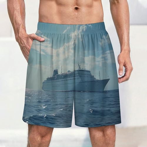 Ocean Cruise Ship Men's Pajama Shorts Drawstring Pajama Pants Loungewear Pj Bottoms with Pockets2