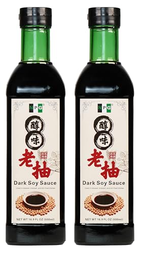 NPG Premium Dark Soy Sauce Set 16.9 FL Oz (Pack of 2), Soy Dipping Sauces for Fish, Dumpling, Noodles, and Marinade Meat, Perfect Condiment for Japanese Sushi, Sashimi, Asian Stir Fry, Vegan, Non-GMO