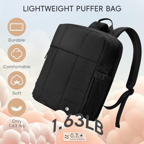Image of CLUCI Lightweight Travel Backpack Carry on Flight Approved, Puffy Gym Backpack with Shoe Compartment, Personal Item Travel Bag, 15.6 inch Laptop Backpack for Weekender Business