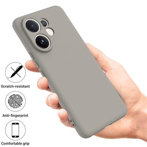 Image of DIZORO Microfiber Candy Back Cover Case for Vivo V60 5G / V60e 5G / Vivo T4 Pro 5G Soft Silicone Rubberized Case with Camera Protection (TPU, Titanium)