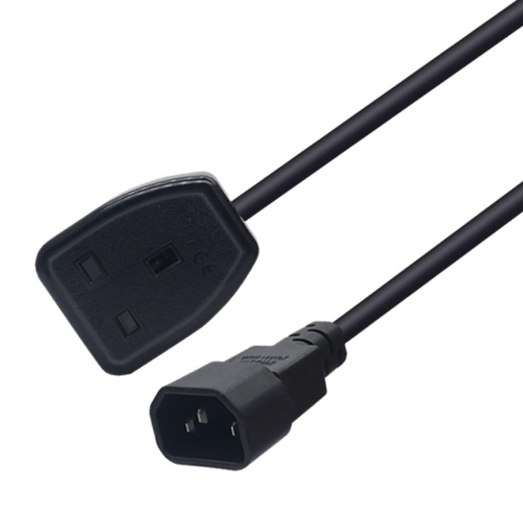 3Prong UK Power Cable IEC320 C14 Male to UK Female Socket Power Cord Wire