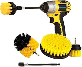 YIHATA 4 Pack Drill Brush Attachments Set,All Purpose Multi-Purpose Power Scrubber Cleaning Brush with Extended Long Attachment Kit, for Car,Grout,Floor,Tub,Shower,Tile,Bathroom and Kitchen Surface