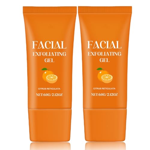 Facial Exfoliating Gel, Purifying Exfoliating Gel for Face and Body Skin Repair, Orange Enzyme Hydrating Facial Scrub, Moisturizing, Cleansing and Rejuvenating (2)