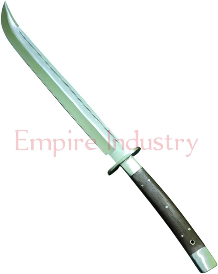 37 Inch Long Full Tang High Carbon Steel Blade Combat Sword with Leather Sheath, Wngie Wood Grip, Sharp Edges Sword by Empire Industry