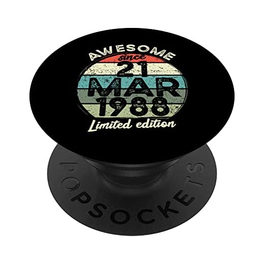 Camiseta de cumpleaños de 35 años, 21 de marzo de 1988, 35 cumpleaños PopSockets PopGrip Intercambiable