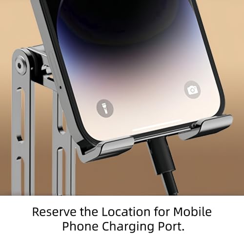 Briteroh All-Metal Cell Phone Stand 360° Rotatable & Height Adjustable - 25KG Super Load-Bearing, Foldable Desk Stand for Phone, Compatible with iPhone 17/16/15/14, Nintendo Switch, Silver by Briteroh - Used condition - Image 7
