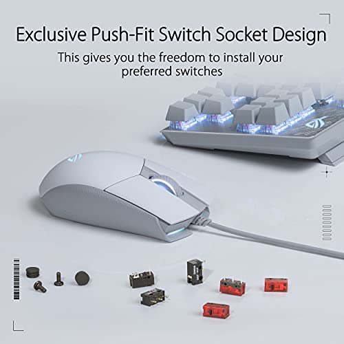 Asus Rog Strix Impact Ii Moonlight White Gaming Mouse | Ambidextrous And Lightweight Design, 6200 Dpi Optical Sensor, Push-Fit Hot Swappable Switches, Aura Sync Rgb Lighting, Minimal Design #TOP6