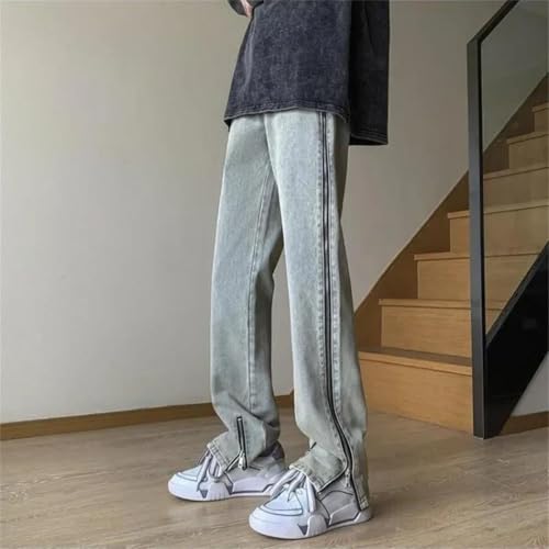 Men Cowboy Pants Zipper Denim Trousers Cotton Vintage Korean Goth Jeans2