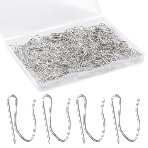 MOWPOG 140 PCS Metal Curtain Hooks for Drapes, 1.2 in Rustproof...