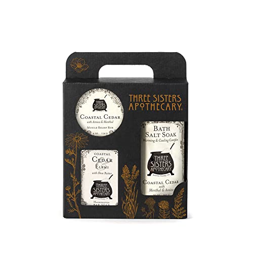 Image of Three Sisters Apothecary Bath & Body 3 Piece Gift Tote (Coastal Cedar)