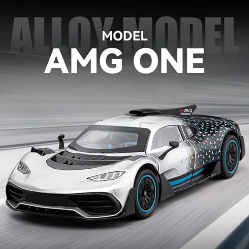 Image of Mashes Mercedes AMG One Diecast Metal Car Toy 1:32 Scale with Openable Doors, Pull Back Action, Light & Sound, Detailed Sports Car Model for Kids & Collectors