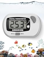 Aquarium Thermometer Kabellos, Mini Wasserthermometer Digital, digitales LCD-Wassertemperatur-Thermometer für Aquarium, Aquarium, Meeresreptilien, Terrarium (weiß)