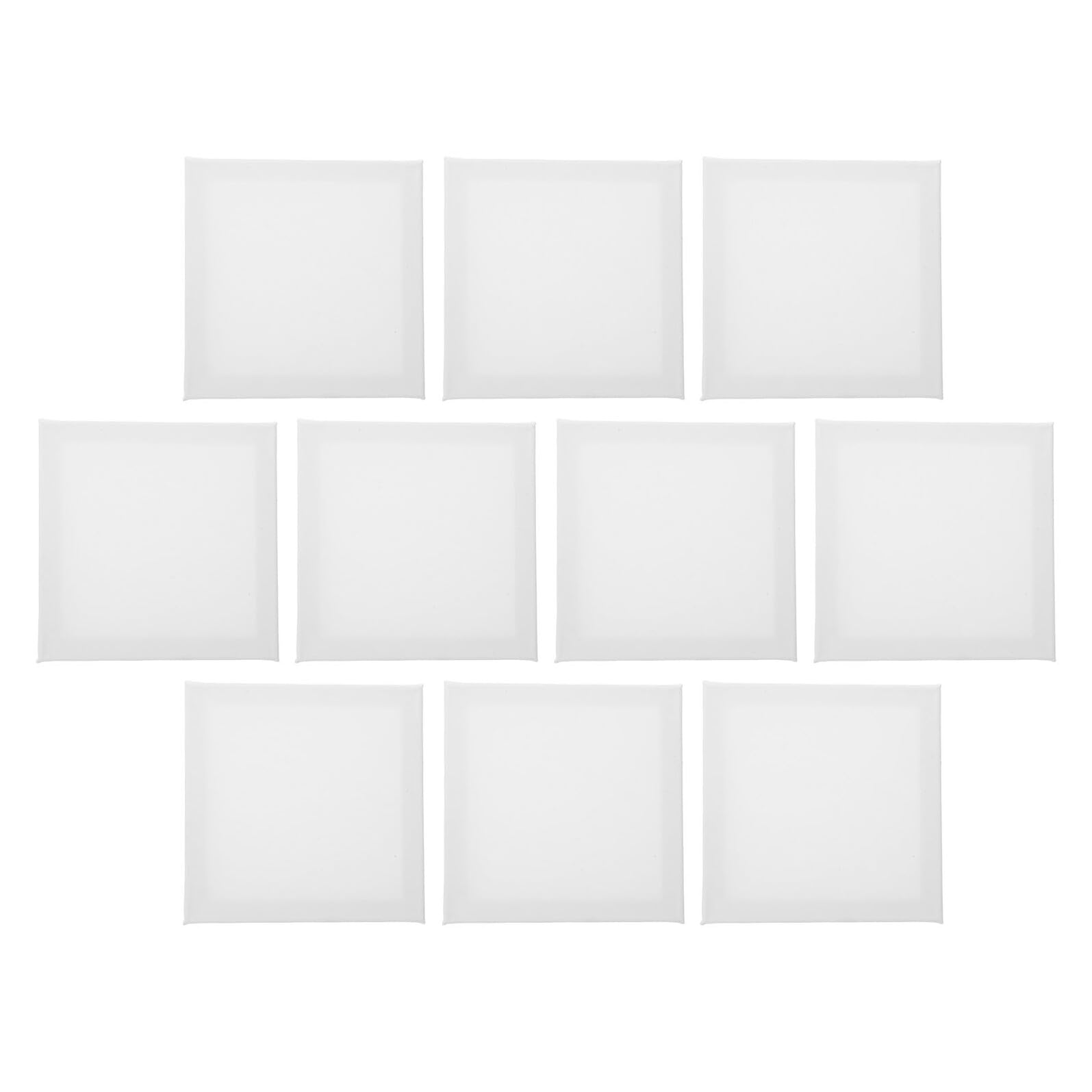 Lot de 10 Toiles à Peindre 20x20 Cm en Coton Vierge Cadre en Bois, Supports pour Peinture Acrylique et Huile, pour Atelier D'artiste et Création Artistique