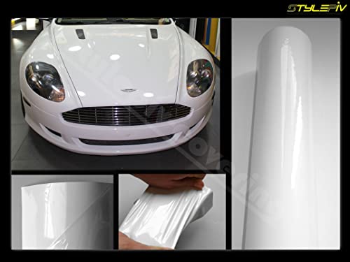 stylepiv-wrap Film Vinyle Covering Blanc Brillant thermoformable adhesif (152 x 30 cm)