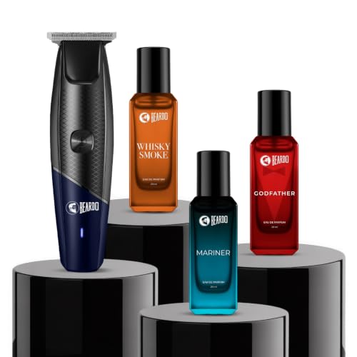 Image of Beardo Ultimate Grooming & Fragrance Kit - EZ Apex Trimmer with GodFather, Whisky Smoke & Mariner EDP Perfumes (20ml each) | Complete Men's Grooming Set for Styling & Long-Lasting Scent
