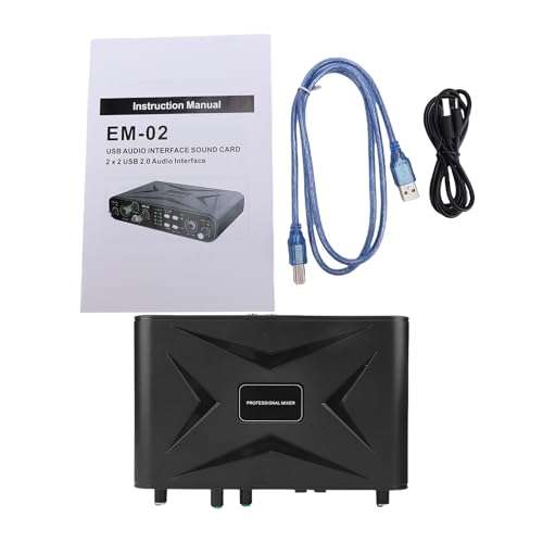 Fockety Scheda Audio USB Esterna, Interfaccia Audio 32bit 384KHZ con Preamplificatore Microfonico e Alimentazione Phantom 48V, per la Registrazione in Streaming Live Karaoke Gaming