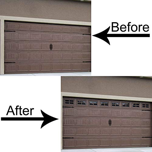 Homend 32-Pack Magnetic Panels for Metal Car Garage Door Decoration Fake Faux Windows(6.125" x 4"), 2 Car Large Door Faux Magnetic Windows All Season Weather Resistant Non-Fade PVC Small Panels Kits - Thumbnail 5