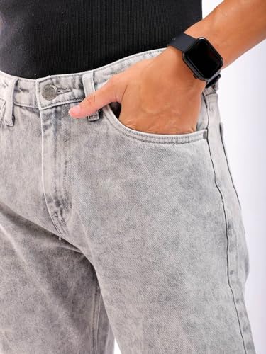 Image of The Indian Garage Co Men Vintage Straight Fit Solid Mid-Rise Jeans