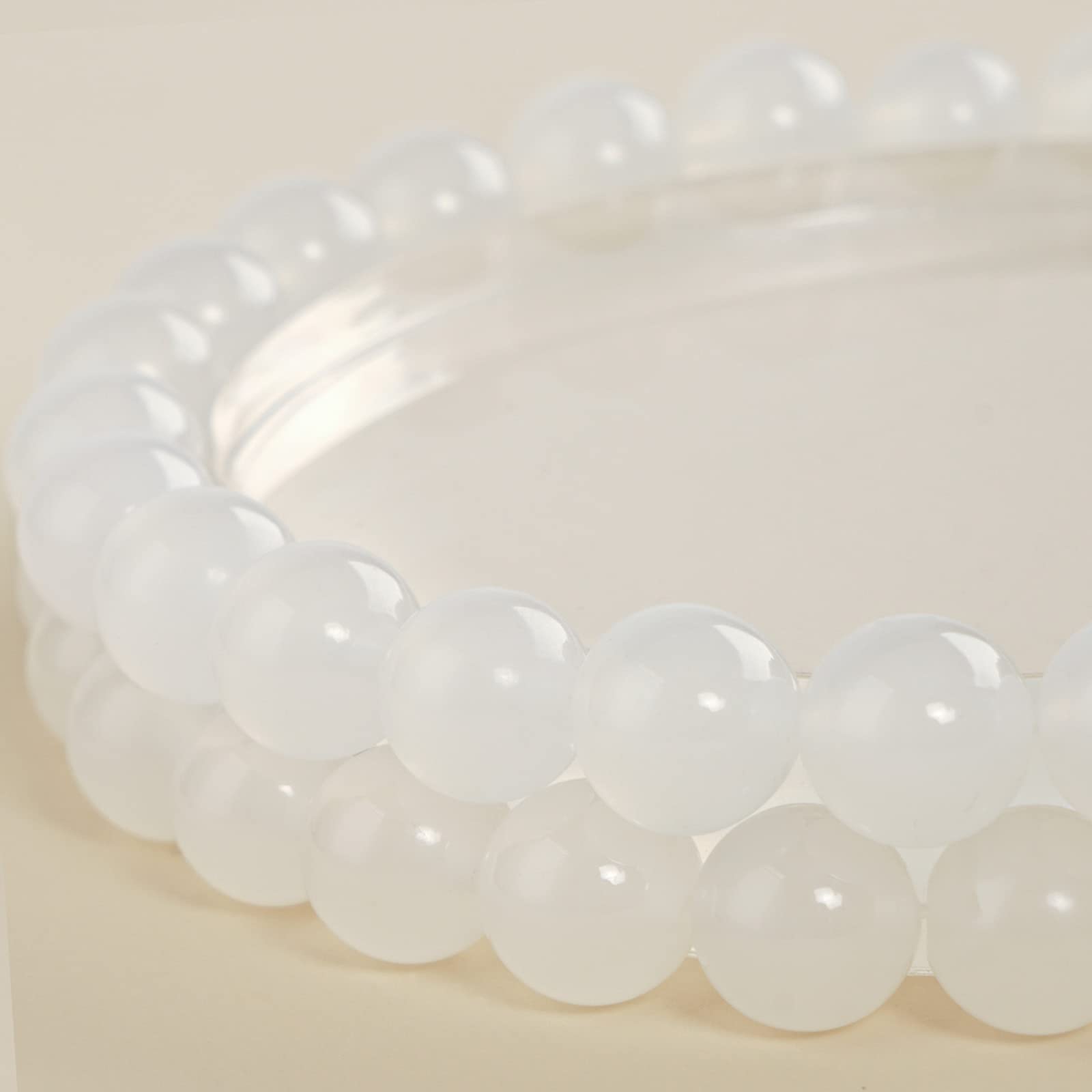 Natural White Agate Round Beads 10mm 35Pcs for DIY Jewelry Making
