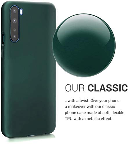Image of WOW IMAGINE Soft 360 Degree All Sides Protection with Anti Dust Plugs Shockproof Slim Silicone Back Case Cover for One Plus 1+ OnePlus Nord - Olive Green