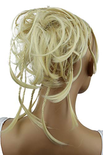 PRETTYSHOP XXL parrucchino Voluminoso Pezzo capelli capelli di gomma scrunchie ricci Updo Bun platino biondo 613A G3D