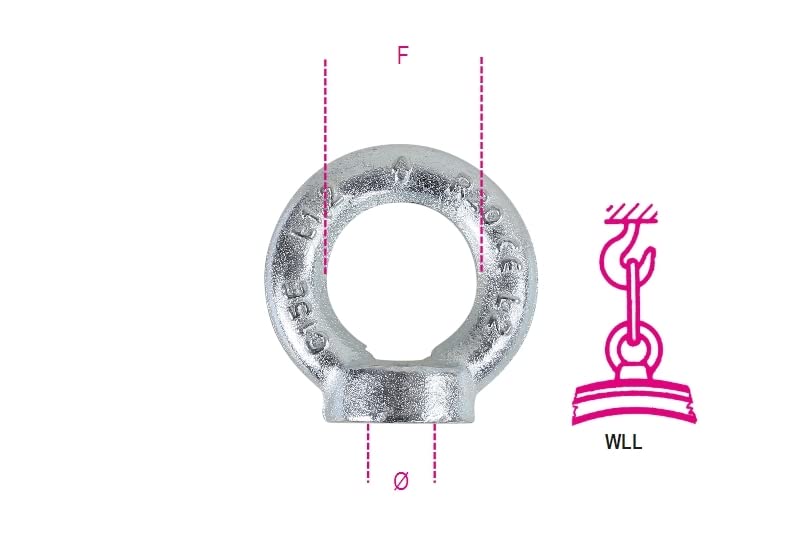 Beta 8042EZ M16 - Golfari per sollevamento femmina, zincati