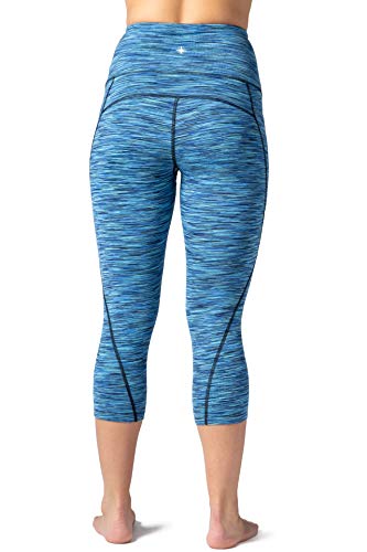 Fishers Finery Womens Ecofabric Active Yoga High Waist Workout Capri (Blue, M)