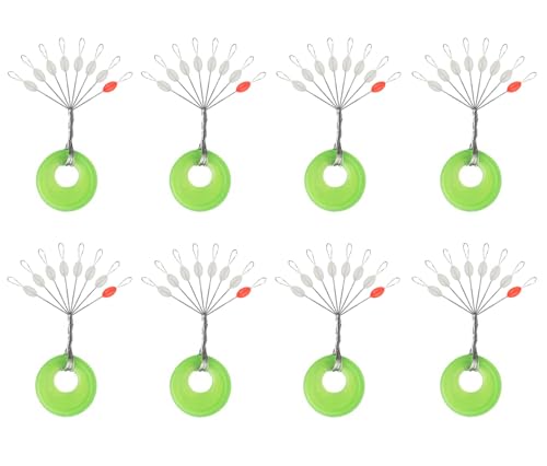 Milepetus Fishing Bobber Beads Stopper: 7 in 1 Silicone Transparent Fishing Float Sinker Stops