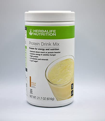 HERBALIFE Protein Drink Mix: Peanut Cookie 616 g, Nutrient Dense Healthy Snack, Protein Booster, Sustains Energy and Satisfies Hunger, High Protein