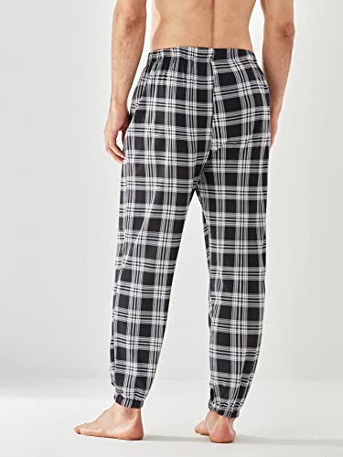 Verdusa Men's Plaid Print Drawstring Waist Casual Workout Pants Sleep Bottom2