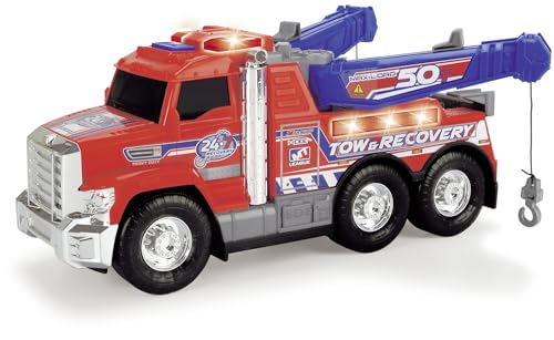 Dickie Action Series Truck Crane 30 cm with Hook and Trailer, Light and Sound (203306014)
