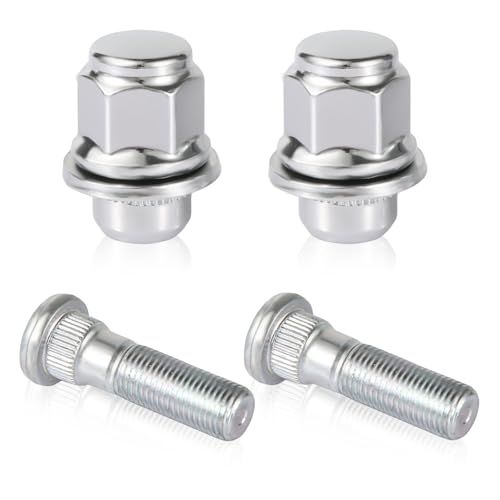 Image of PEUTIER 4pcs M12x1.25 Wheel Stud and Lug Nut Kit, Trailer Lug Nuts Compatible with Infiniti EX35 G37 Q70 Q50 QX50 Nissan Pathfinder Frontier Altima Sentra Armada Murano Maxima 350Z 370Z, Silver