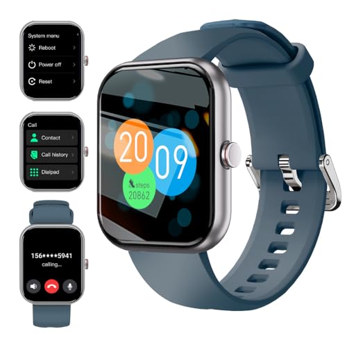 Smartwatch für Herren und Damen, 1,91 Zoll, intelligente Uhr, Batt 320 mAh, Bluetooth-Anrufe, Fitness, Schrittzähler, Sc...