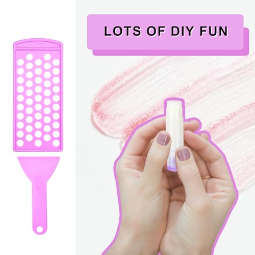 Lip Balm Filling Tray and Spatula Set - Quick and Easy to Use - Pour and Spread - Instantly 50 Lip Balm Containers (sold separately) Purple