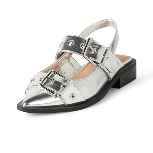 The Drop Women's Evie Moto Pointed Toe Flat