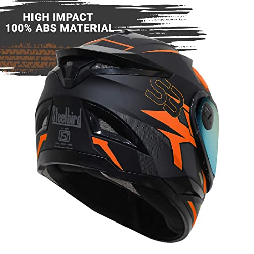 Image of Steelbird SBH-17 Terminator ISI Certified Full Face Graphic Helmet in Matt Finish with Chrome Visor