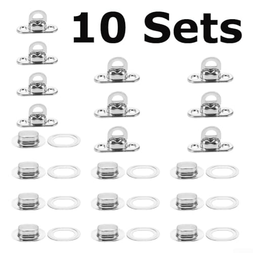 10 sets de cierre giratorio marino con pestillo y cuerda para tensores, para remolque de automóvil y lona miniatura 4