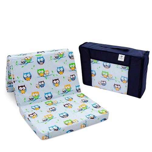 Best For Kids | Reisebett Matratze | Faltbare Matratze (120x60x6 cm) | Weicher PU-Schaum | Spielmatratze Kinderzimmer | 100% Baumwollbezug | Oeko-Tex | Bodenmatratze mit Tragetasche