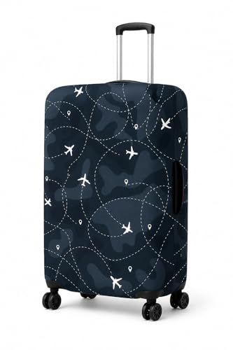 Image of Printed Luggage Cover for Traveling Bag & Suitcase - Stretchable & Scratchproof Trolley Protector with Velcro Lock & Lightweight Washable Material(Suitcase Not Included, Only Cover in Product)