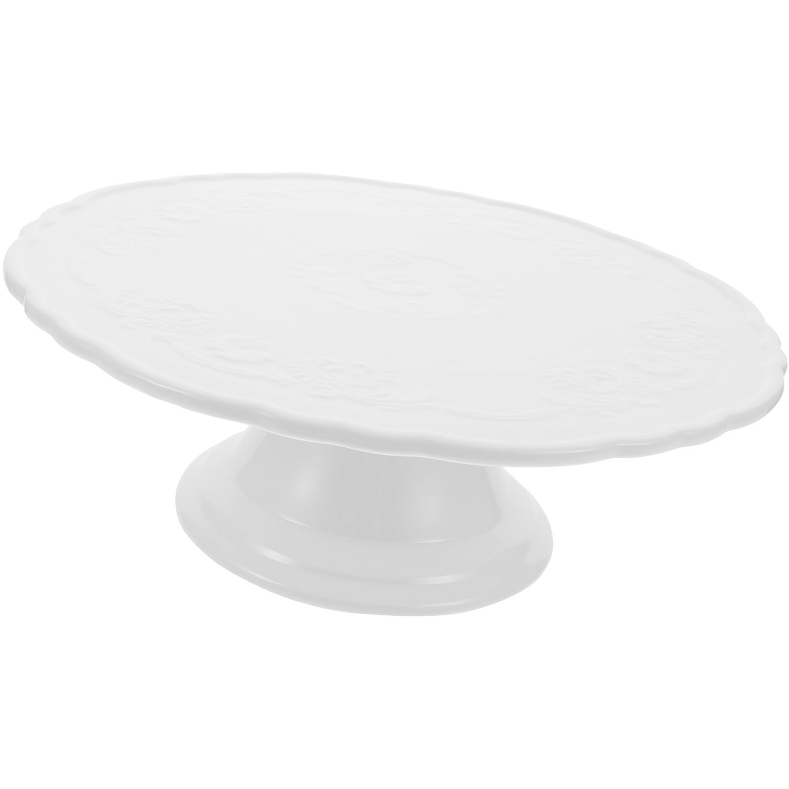 GALPADA Alzata per Torta in Ceramica Bianca 28cm, Elegante